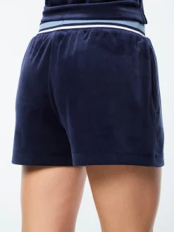 Adele Velour Short- Maritime Blue