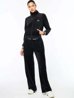 Adele Velour Track Jacket- Black Beauty