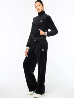 Adele Velour Track Jacket- Black Beauty