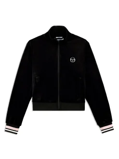 Adele Velour Track Jacket- Black Beauty