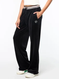 Adele Velour Track Pant-Black Beauty