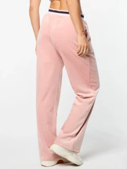 Adele Velour Track Pant- Pale Mauve