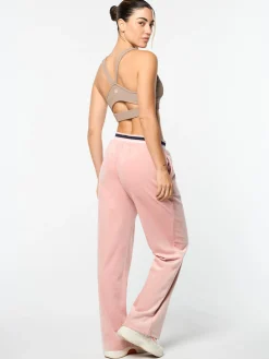 Adele Velour Track Pant- Pale Mauve