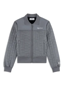 Anji Quilted Track Jacket- Quiet Shade