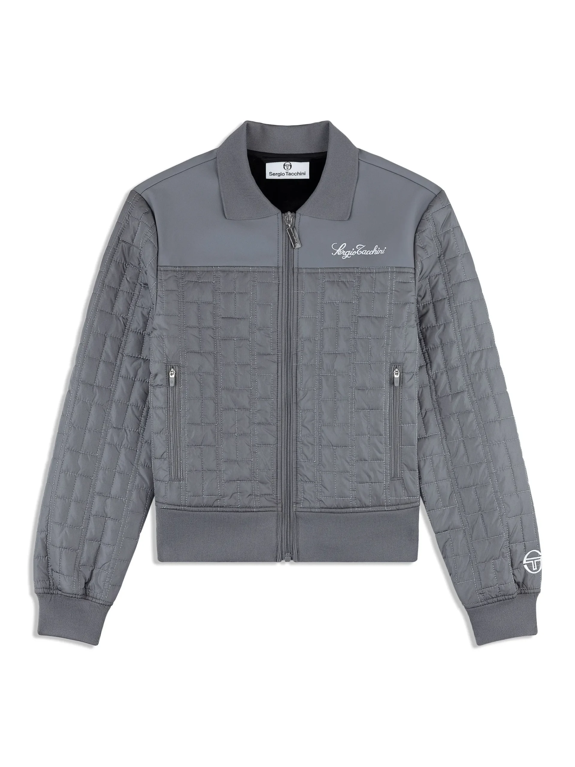 Anji Quilted Track Jacket- Quiet Shade