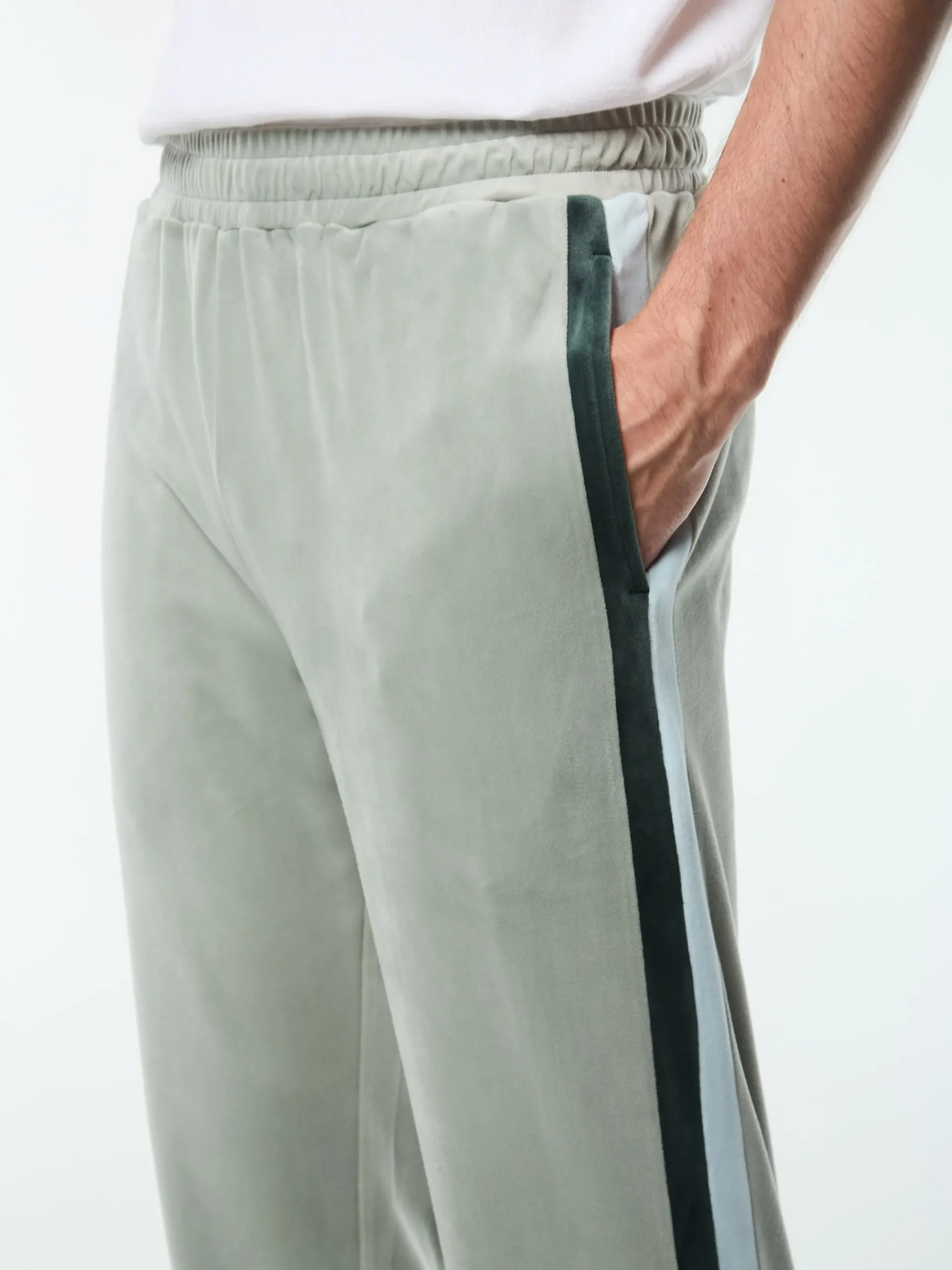Banda Velour Track Pant- Slate Gray