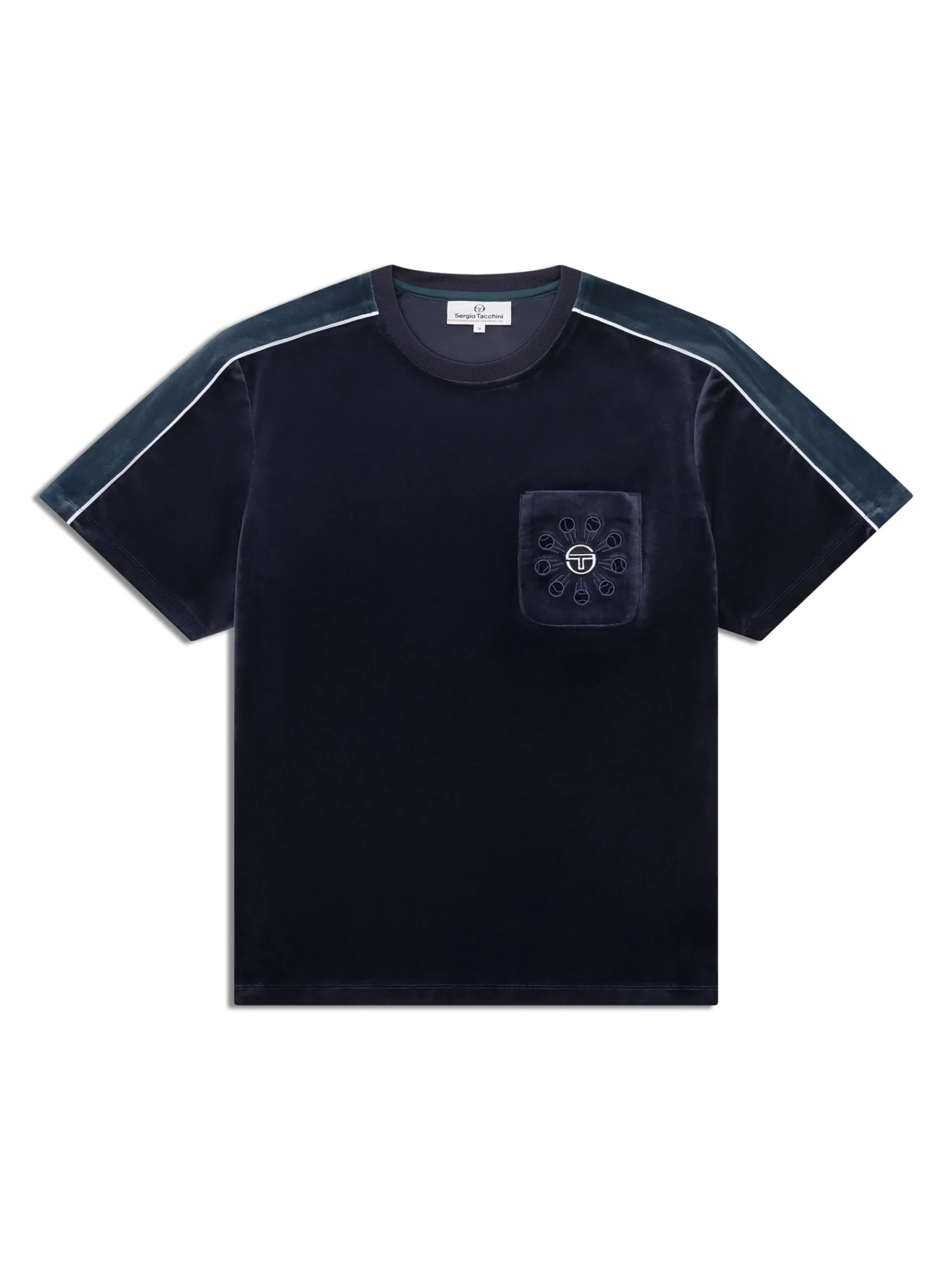 Cresta Velour Pocket T-Shirt-Maritime Blue