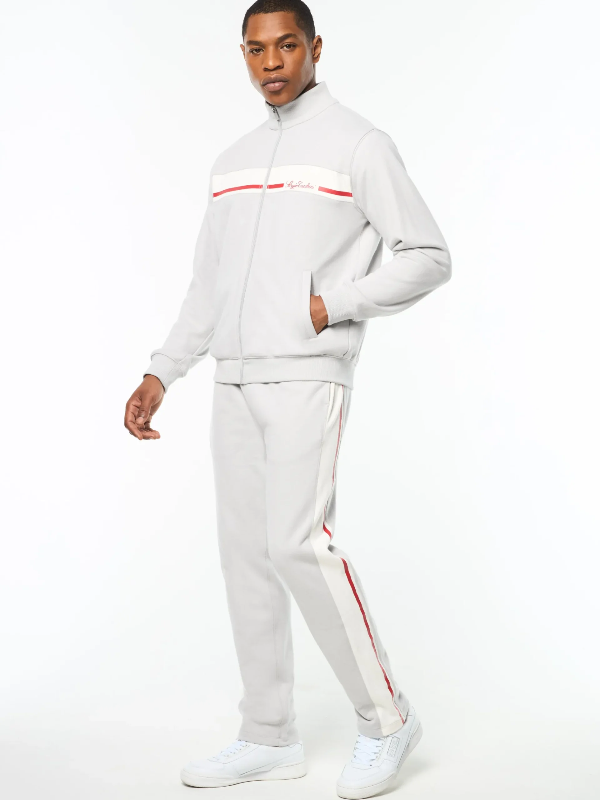 Cursivo Track Jacket- Quiet Grey