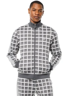 Damarindo Check Track Jacket- Quiet Grey