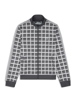 Damarindo Check Track Jacket- Quiet Grey