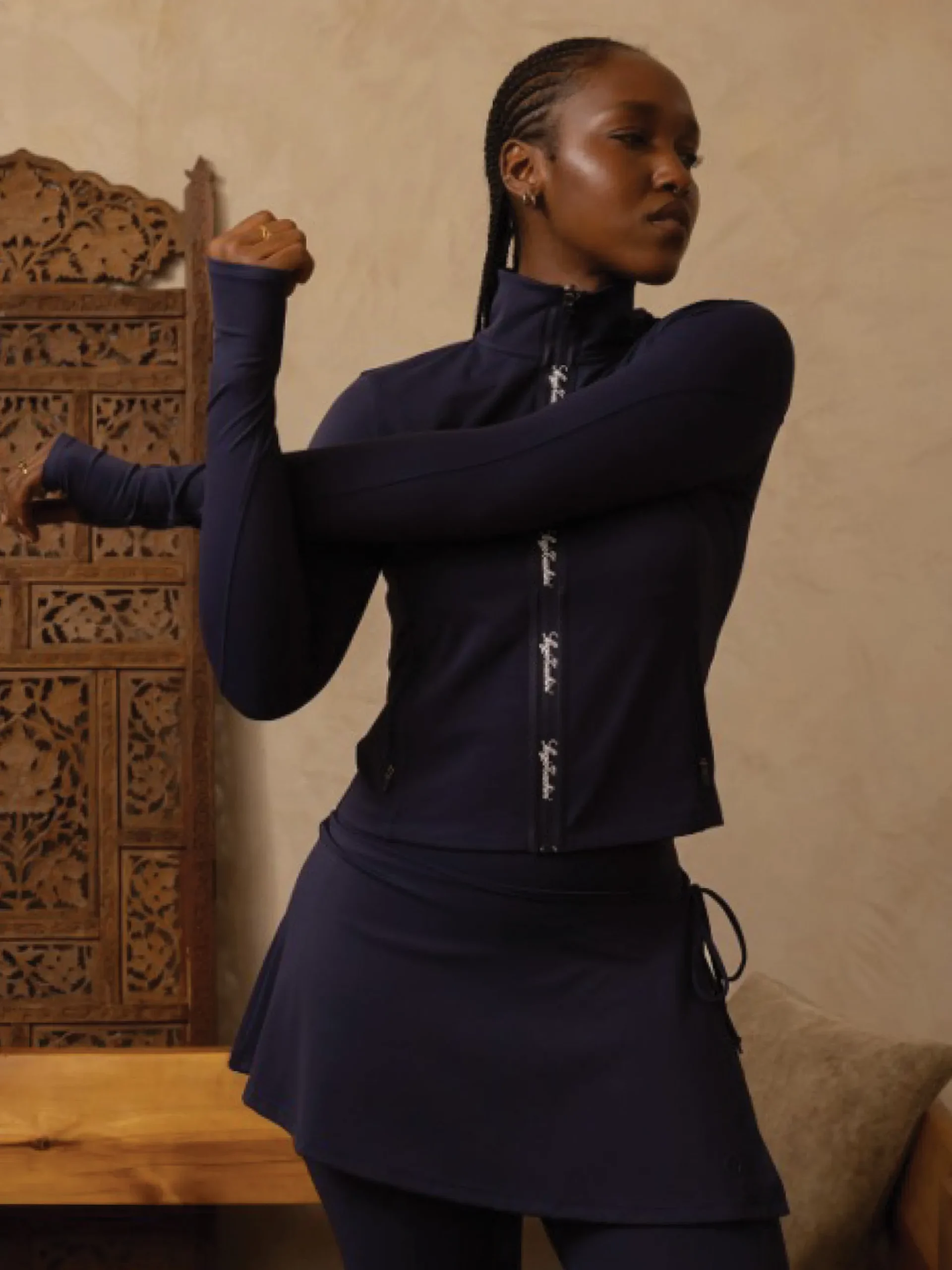 Delfina Contour Track Jacket- Maritime Blue