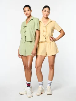 Edda Cropped Shirt- Reseda