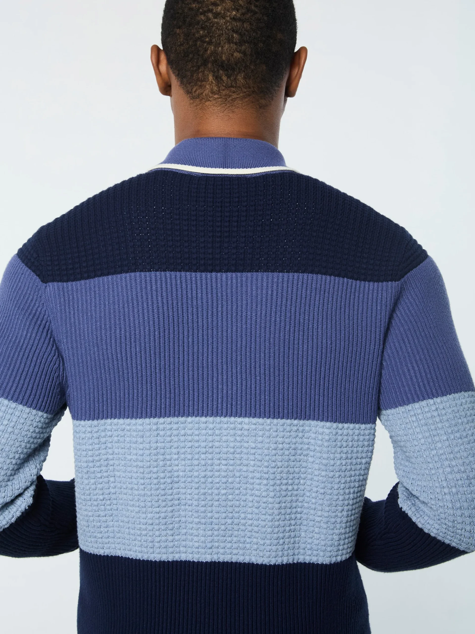 Enzo Striped Track Jacket- Faded Denim