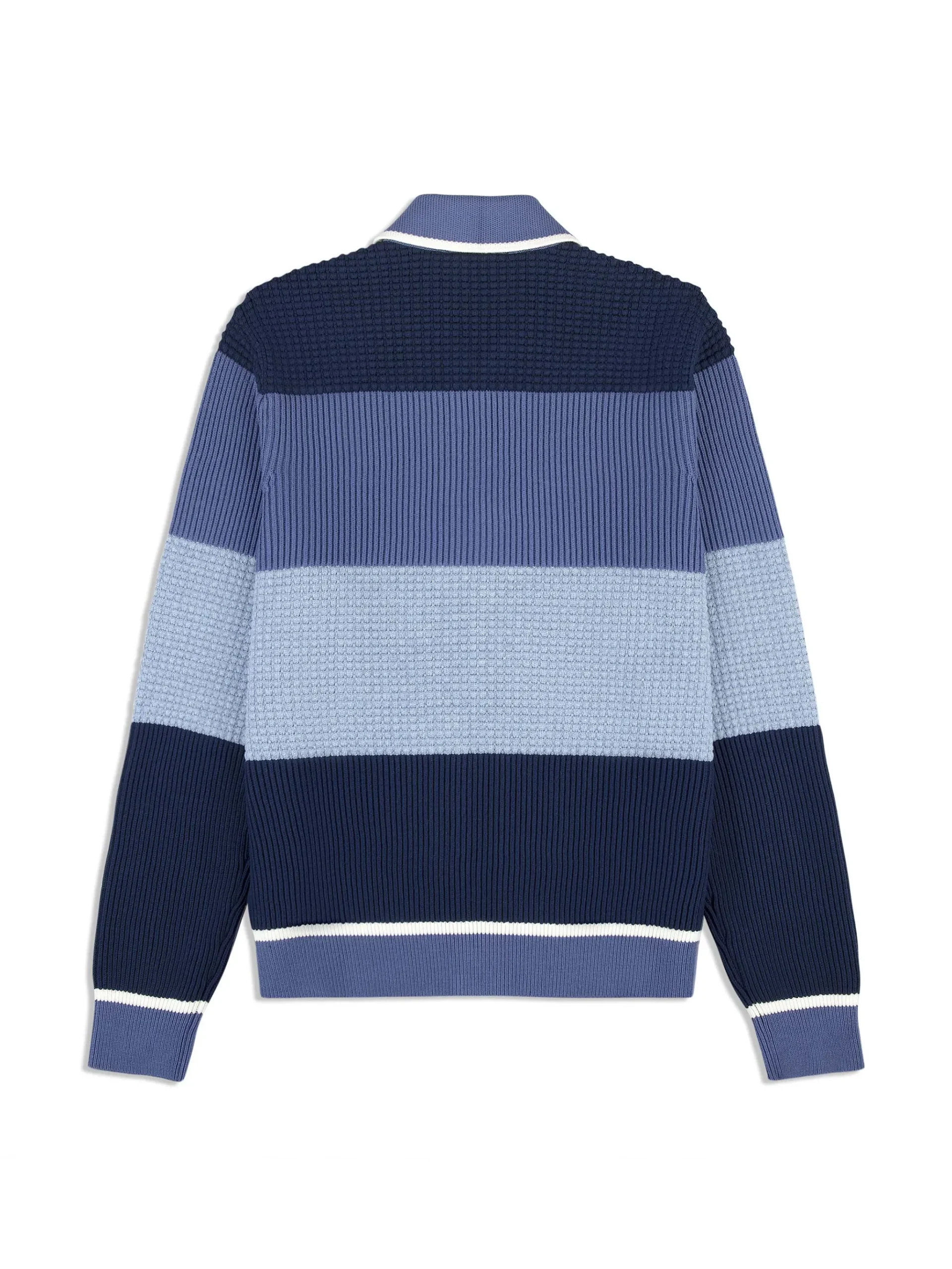 Enzo Striped Track Jacket- Faded Denim