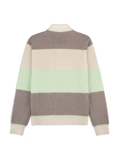 Enzo Striped Track Jacket- Taupe Grey