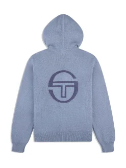 Fausto Knit Hoodie- Faded Denim
