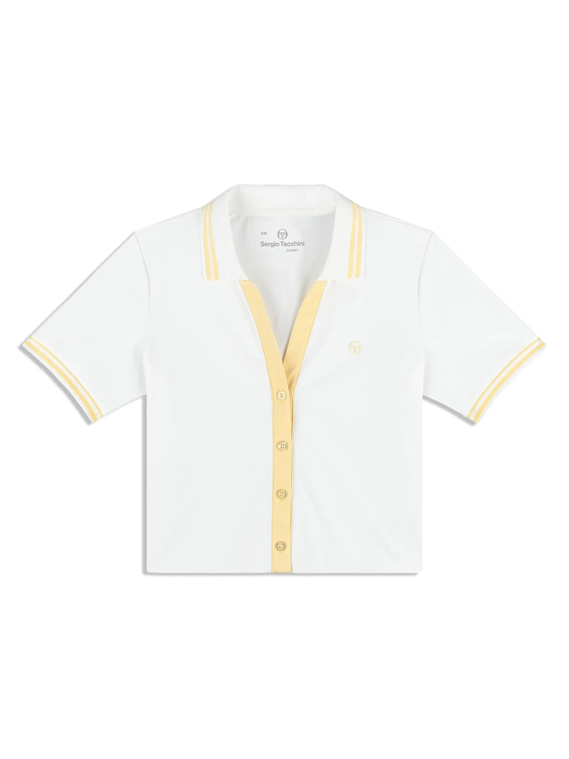 Idalia Cropped Polo- Brilliant White