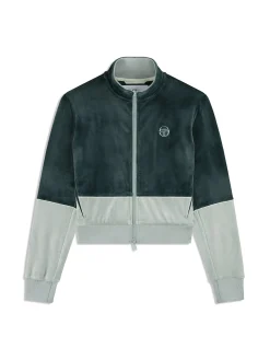 Lina Velour Track Jacket- Green Gables