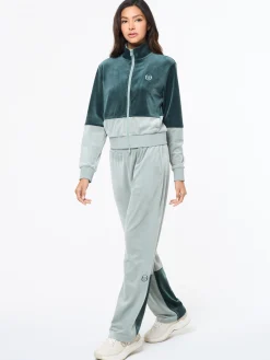 Lina Velour Track Jacket- Green Gables