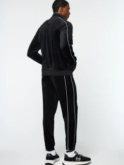 Lioni Velour Track Jacket- Black Beauty