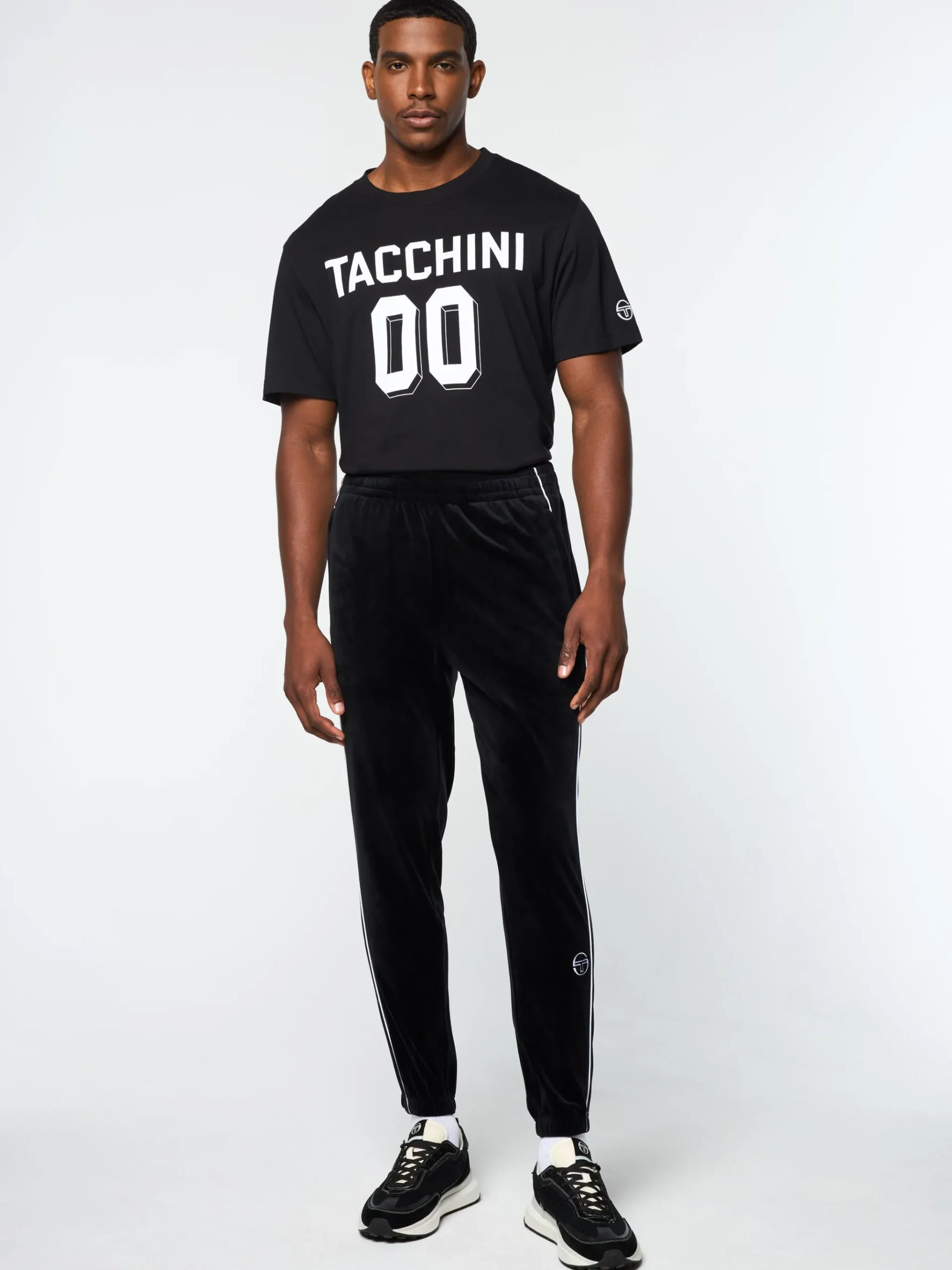 Lioni Velour Track Pant- Black Beauty