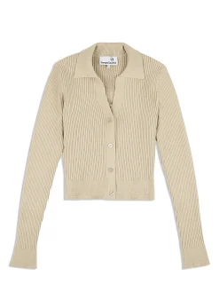 Magreta Rib Cardigan- Humus