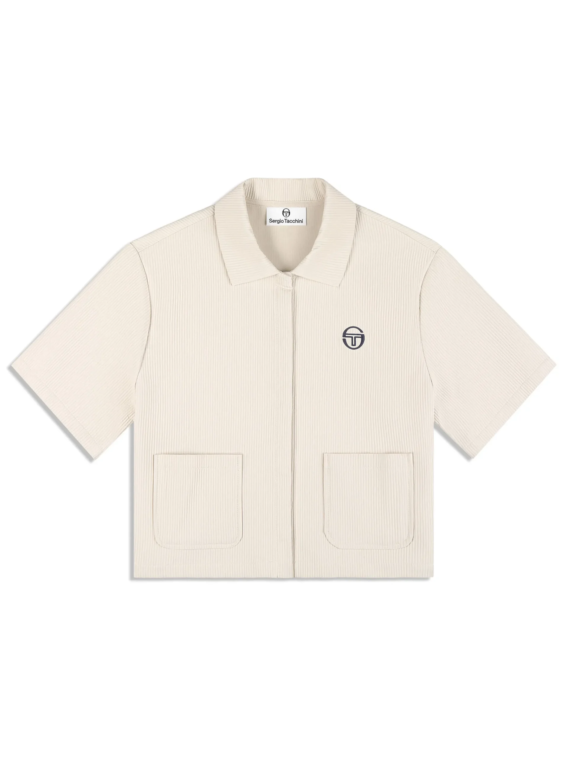Mia Cropped Shirt- Fog