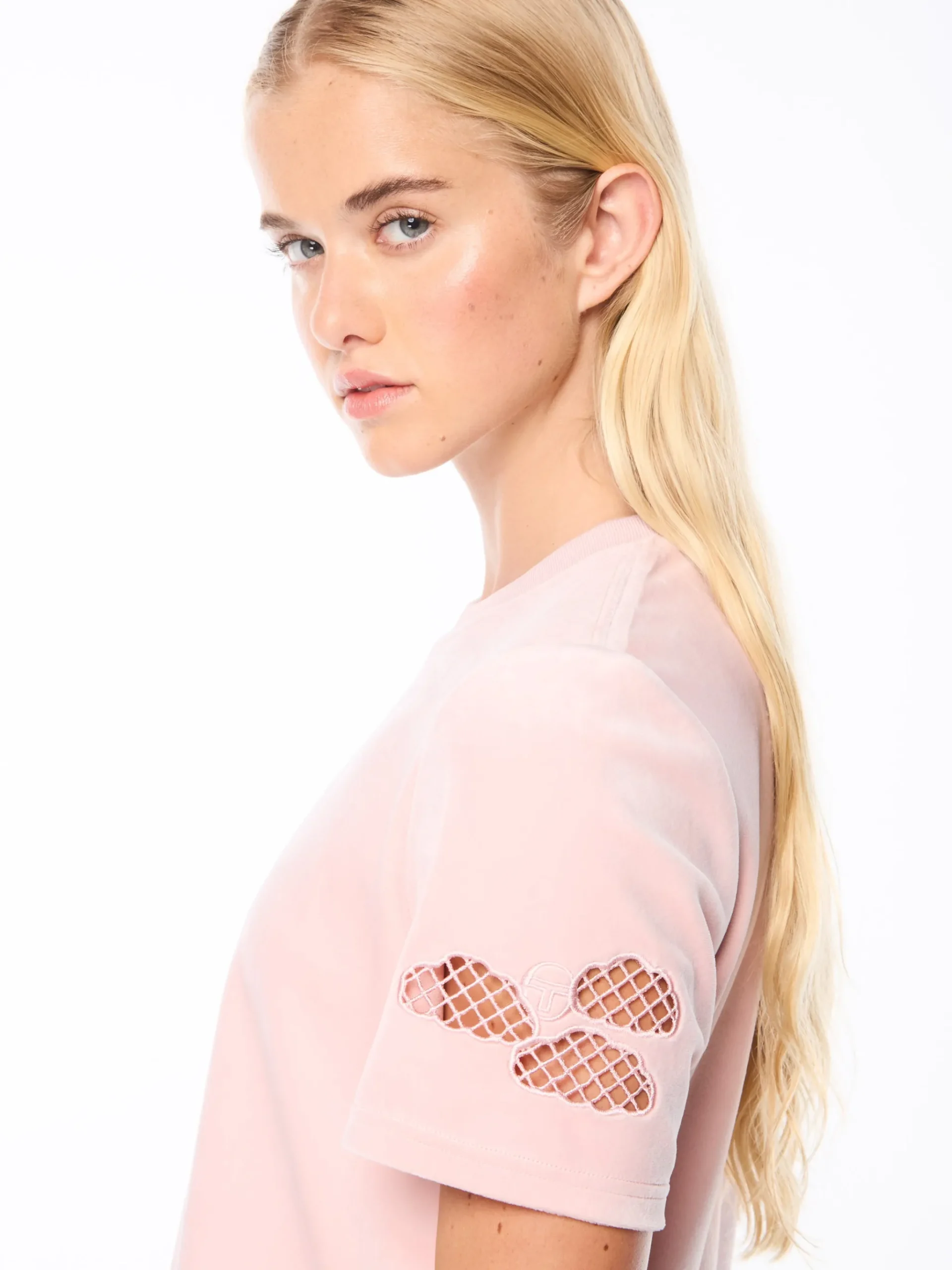 Nuvola Velour Cropped T-Shirt-Barely There