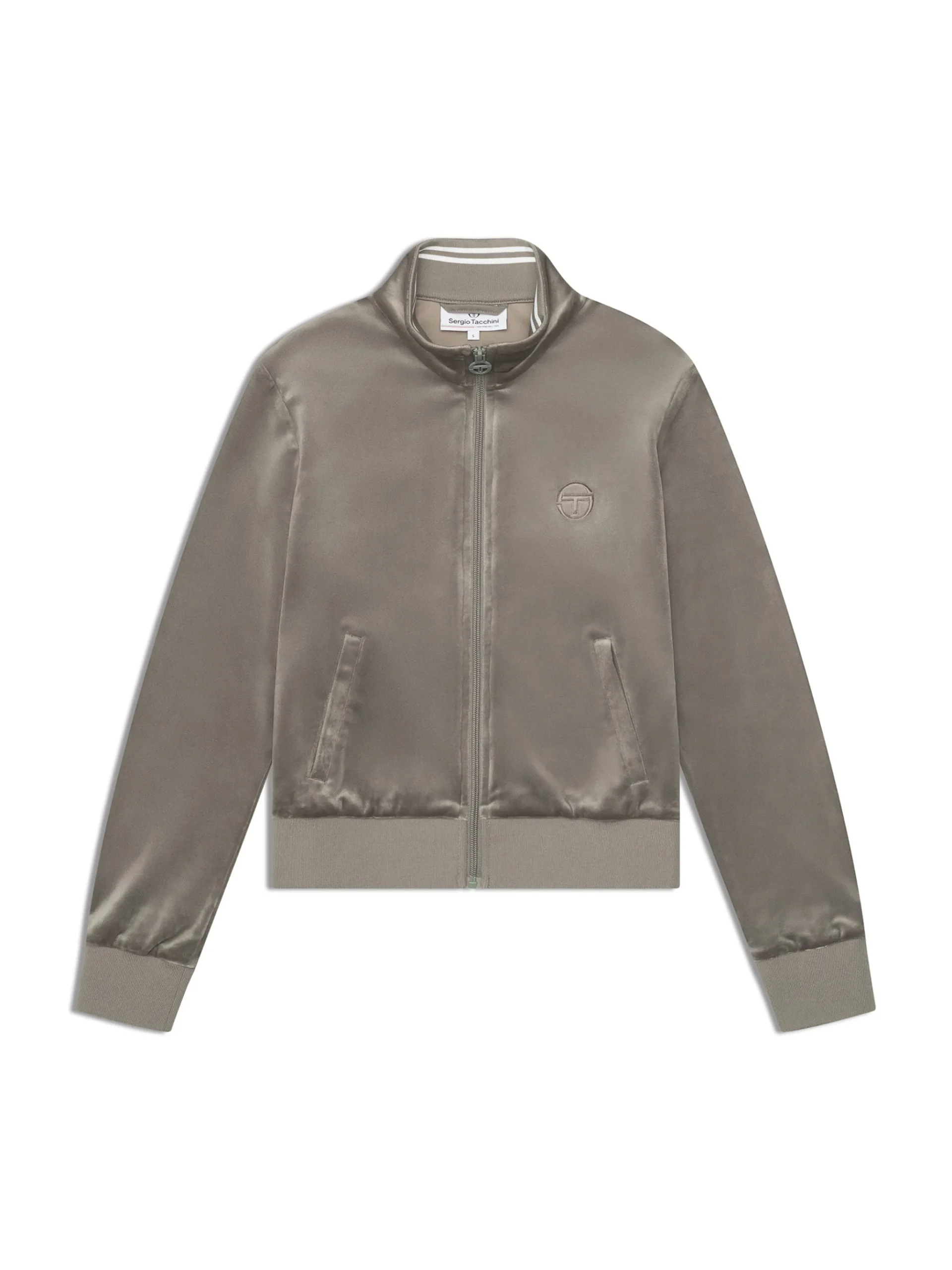 Nuvola Velour Track Jacket-Agave Green