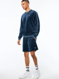 Obliquo Velour Crewneck-Key Largo