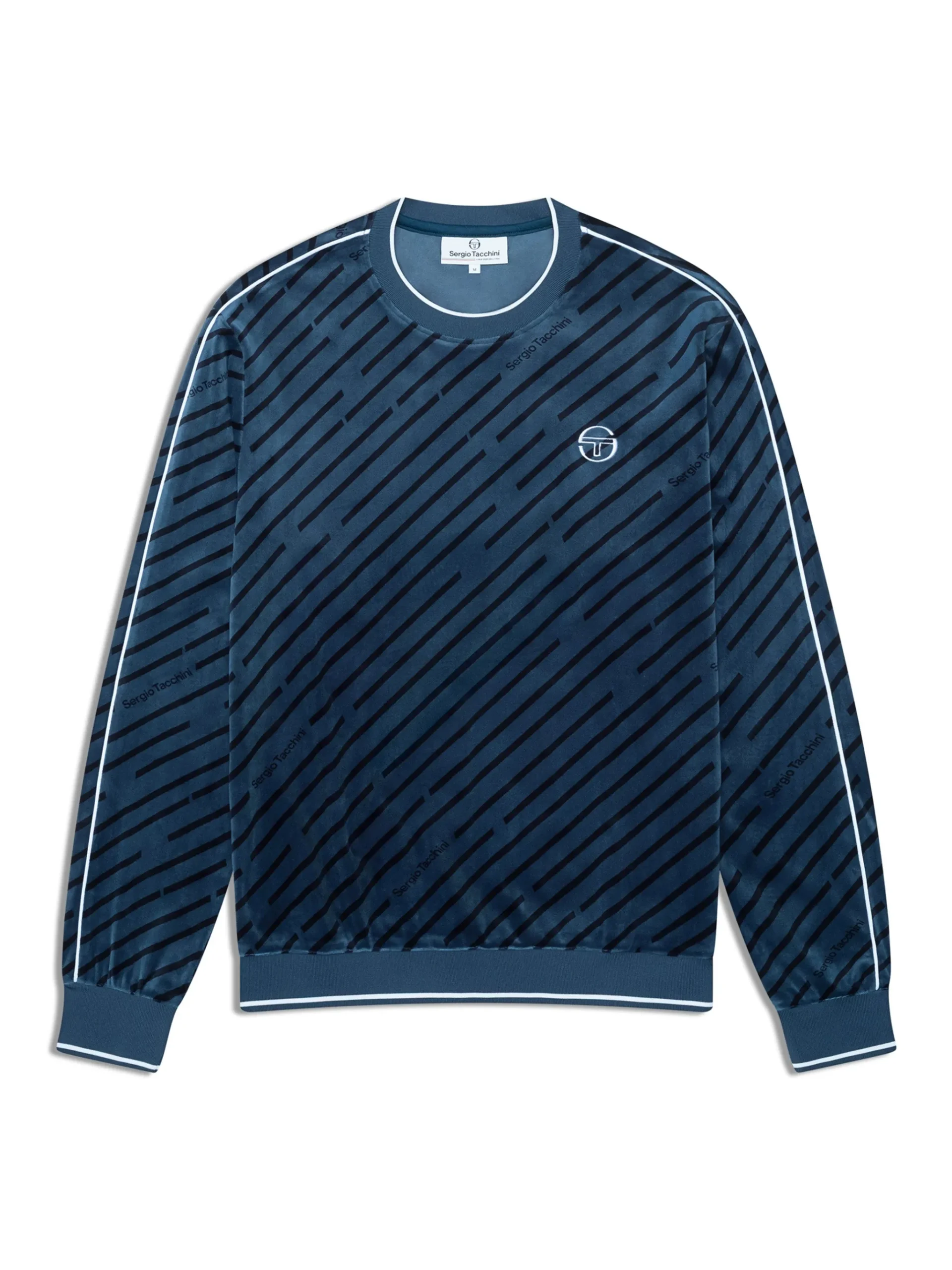 Obliquo Velour Crewneck-Key Largo