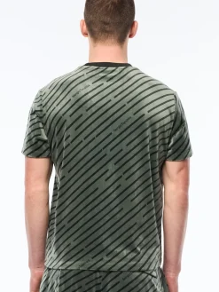 Obliquo Velour T-Shirt-Agave Green