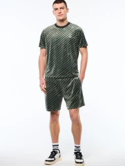 Obliquo Velour T-Shirt-Agave Green