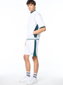 Pannello Short Sleeve Track Jacket-Brilliant White