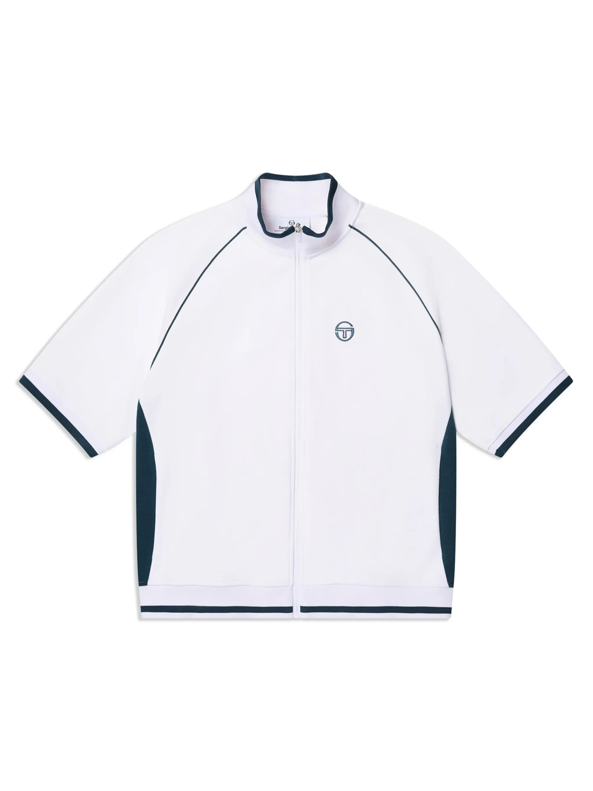 Pannello Short Sleeve Track Jacket-Brilliant White