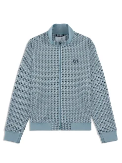 Paolo Knit Track Jacket- Faded Denim