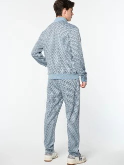 Paolo Knit Track Jacket- Faded Denim