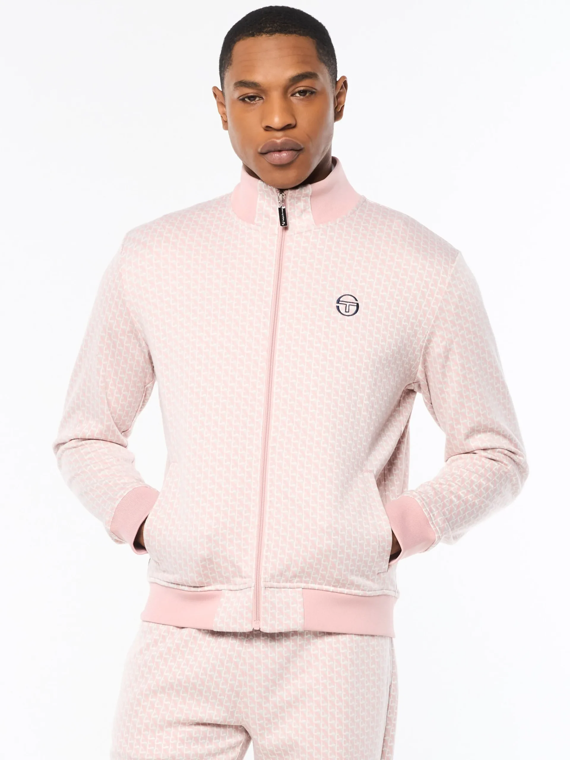 Paolo Knit Track Jacket- Pale Mauve