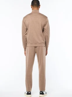 Paolo Knit Track Jacket- Taupe Grey