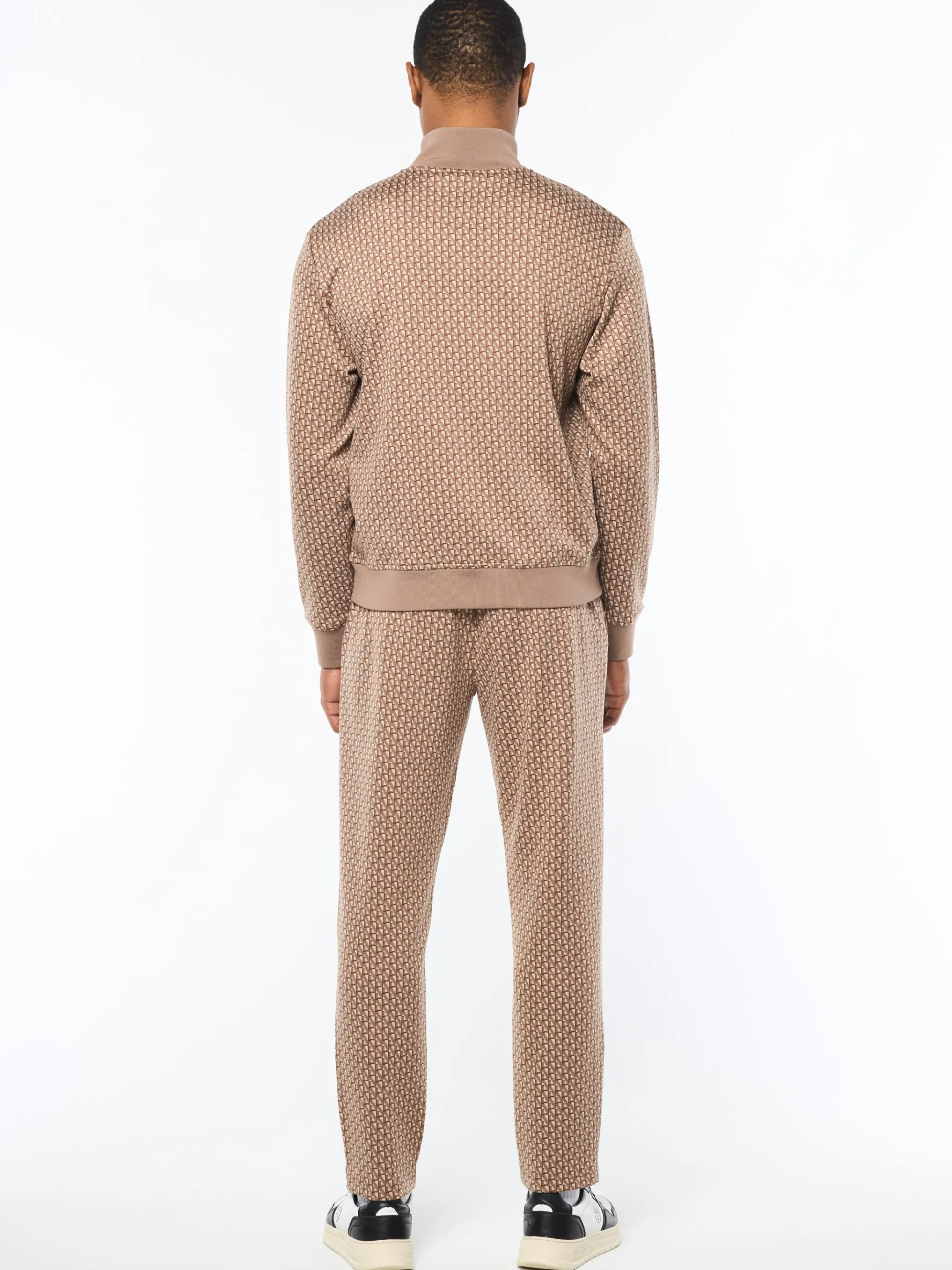 Paolo Knit Track Jacket- Taupe Grey
