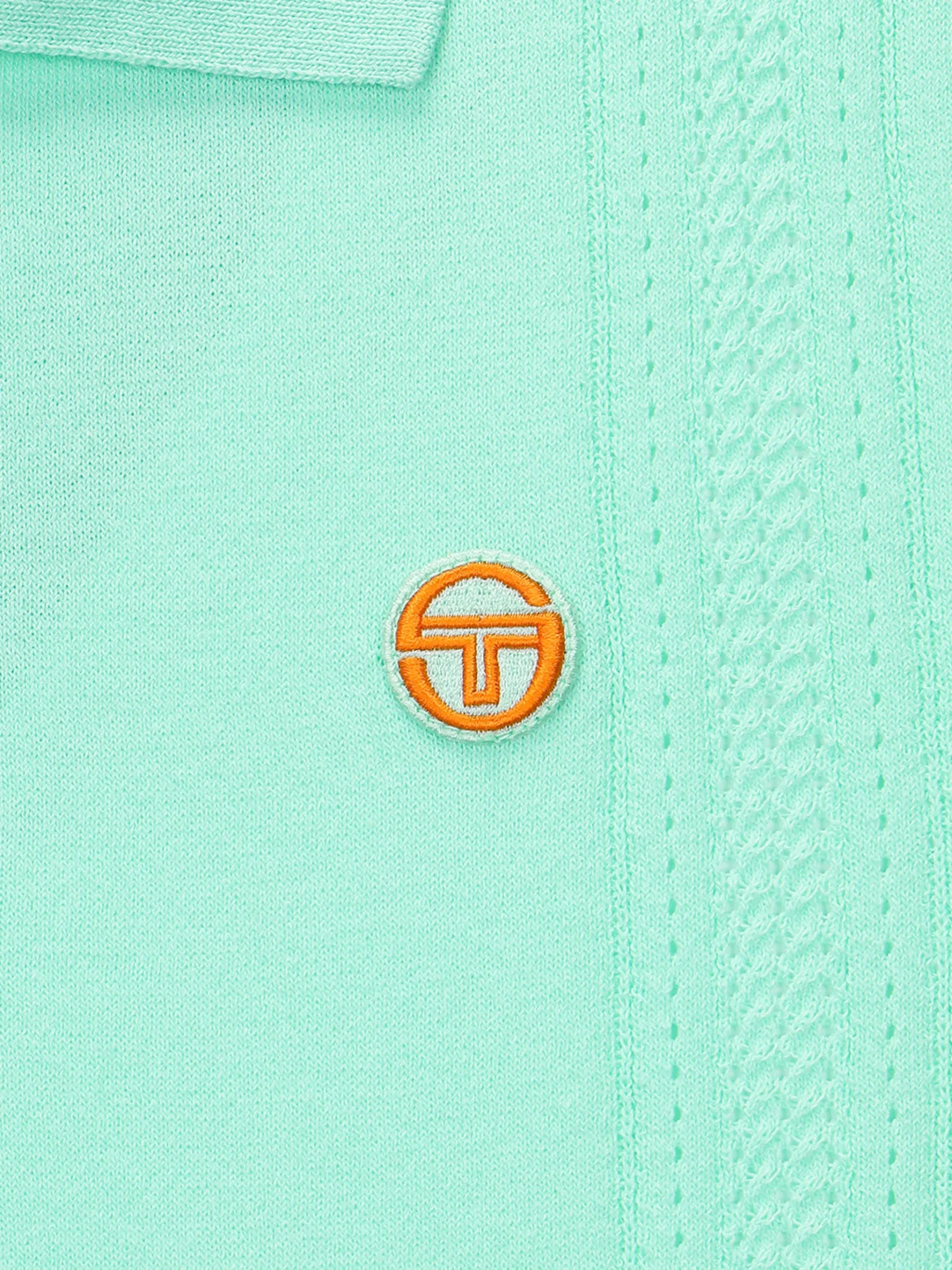 Preppy Knit Polo- Light Mint