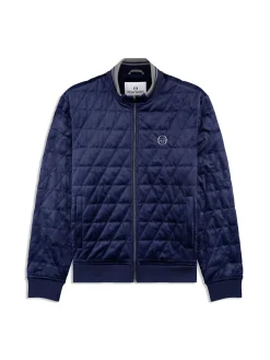 Redi Quilted Velour Bomber Jacket- Maritime Blue