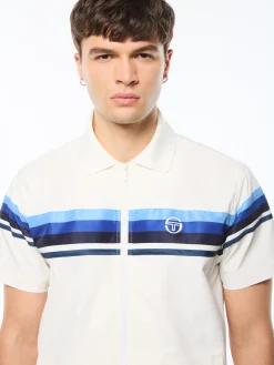 Striscia Short Sleeve Track Jacket-Gardenia