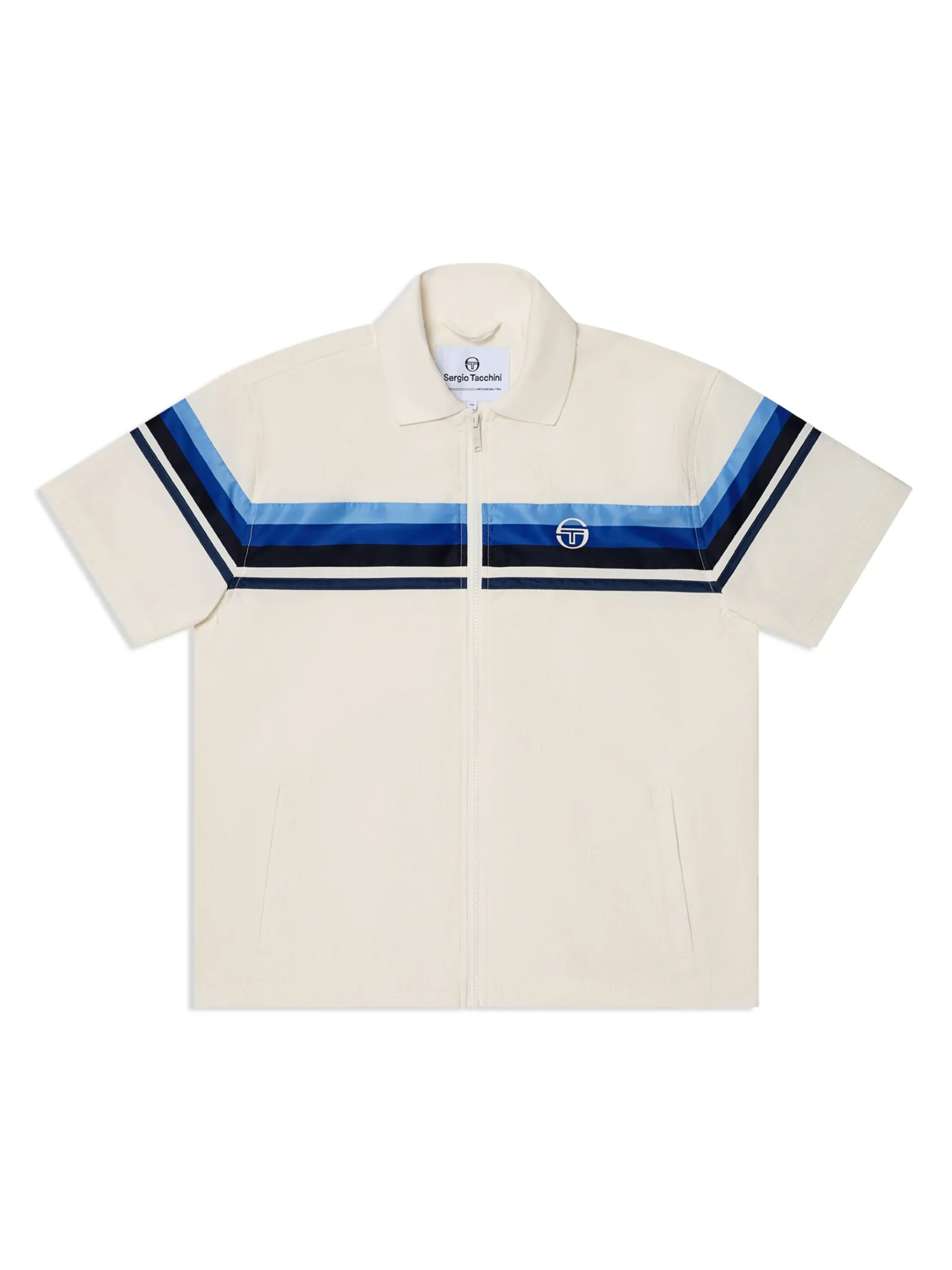 Striscia Short Sleeve Track Jacket-Gardenia