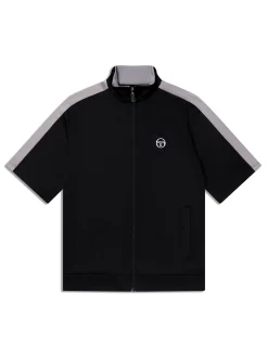 Viscotti Short Sleeve Track Jacket-Black Beauty
