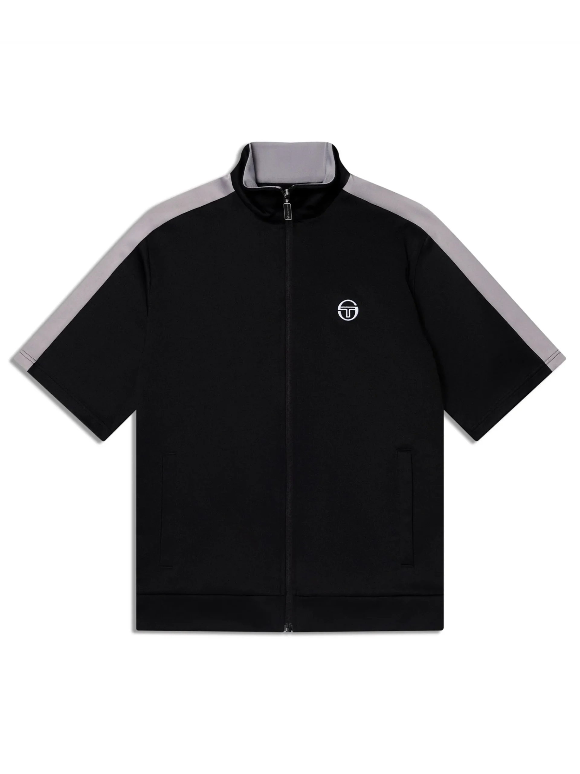 Viscotti Short Sleeve Track Jacket-Black Beauty