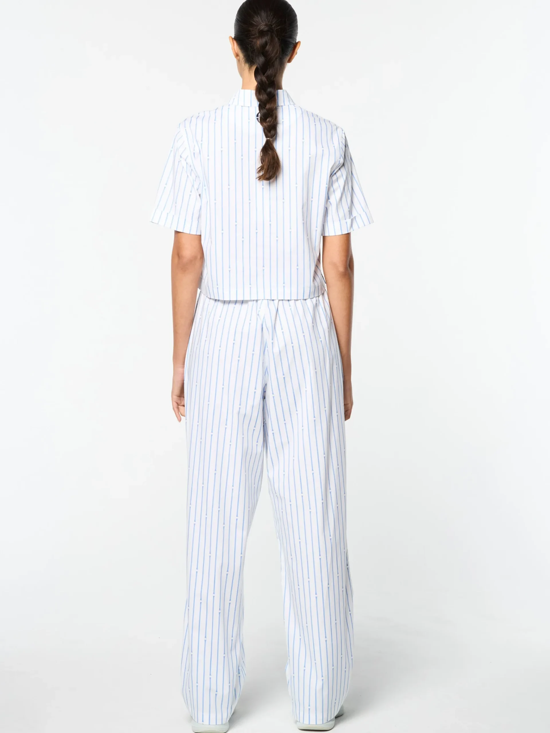Women's Colonna Cropped Shirt- French Blue
