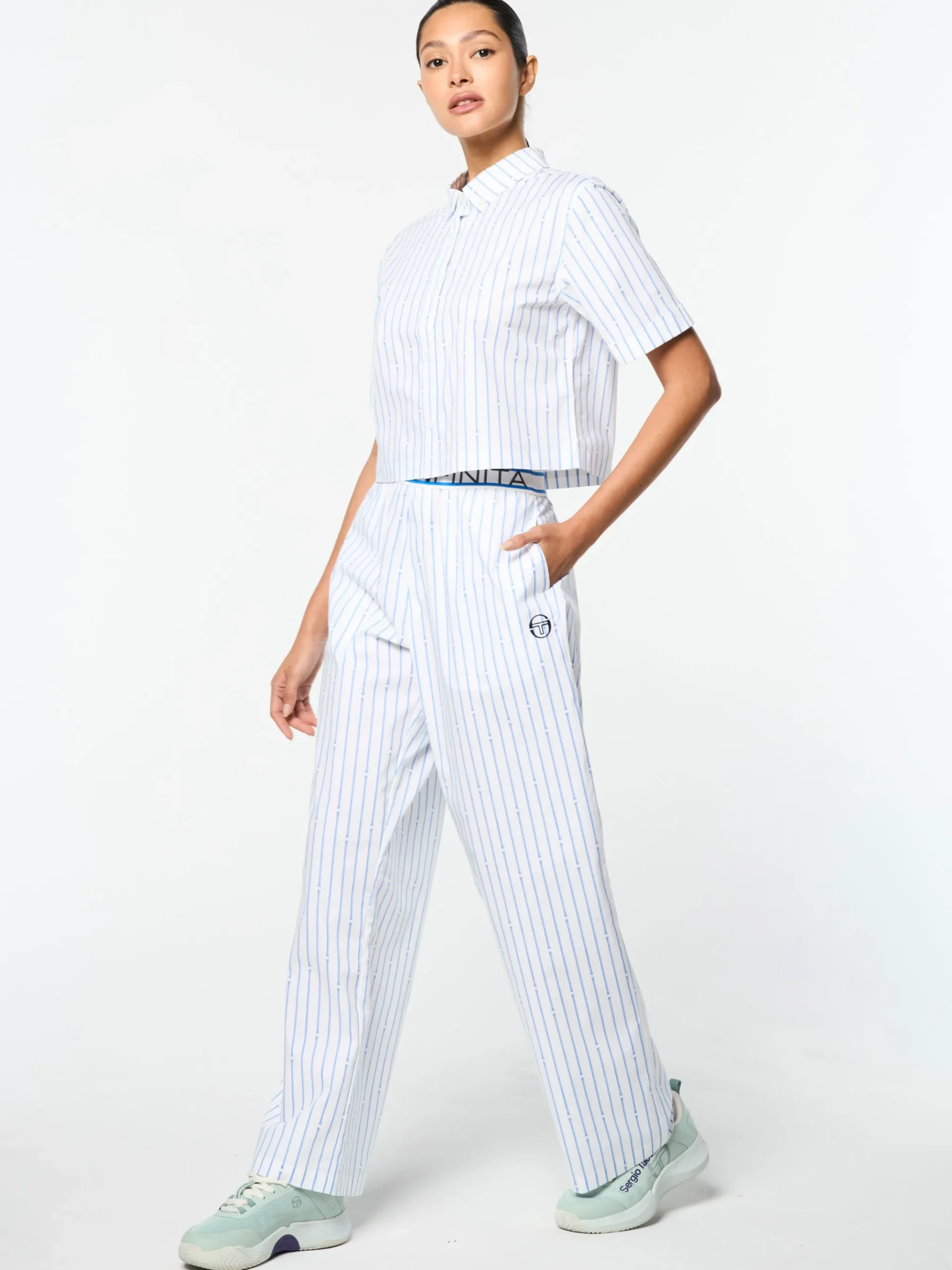 Women's Colonna Cropped Shirt- French Blue