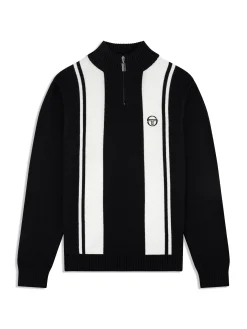 Young Line Knit Polo- Black/ Gardenia
