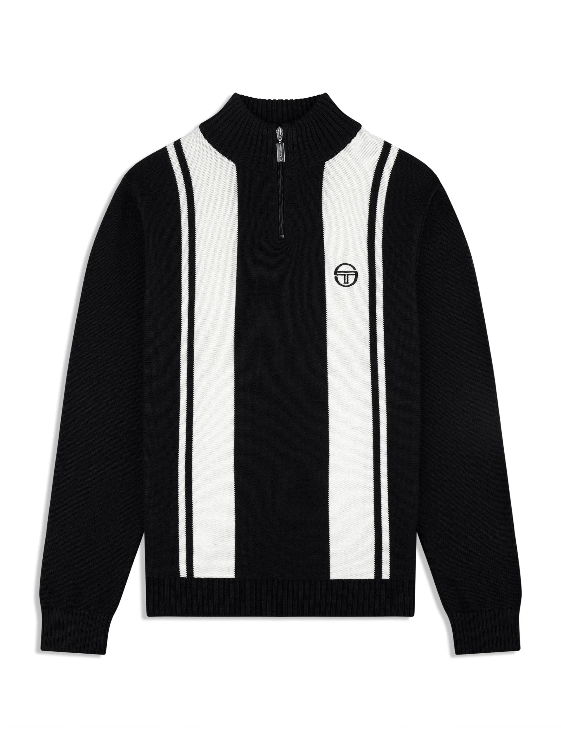 Young Line Knit Polo- Black/ Gardenia
